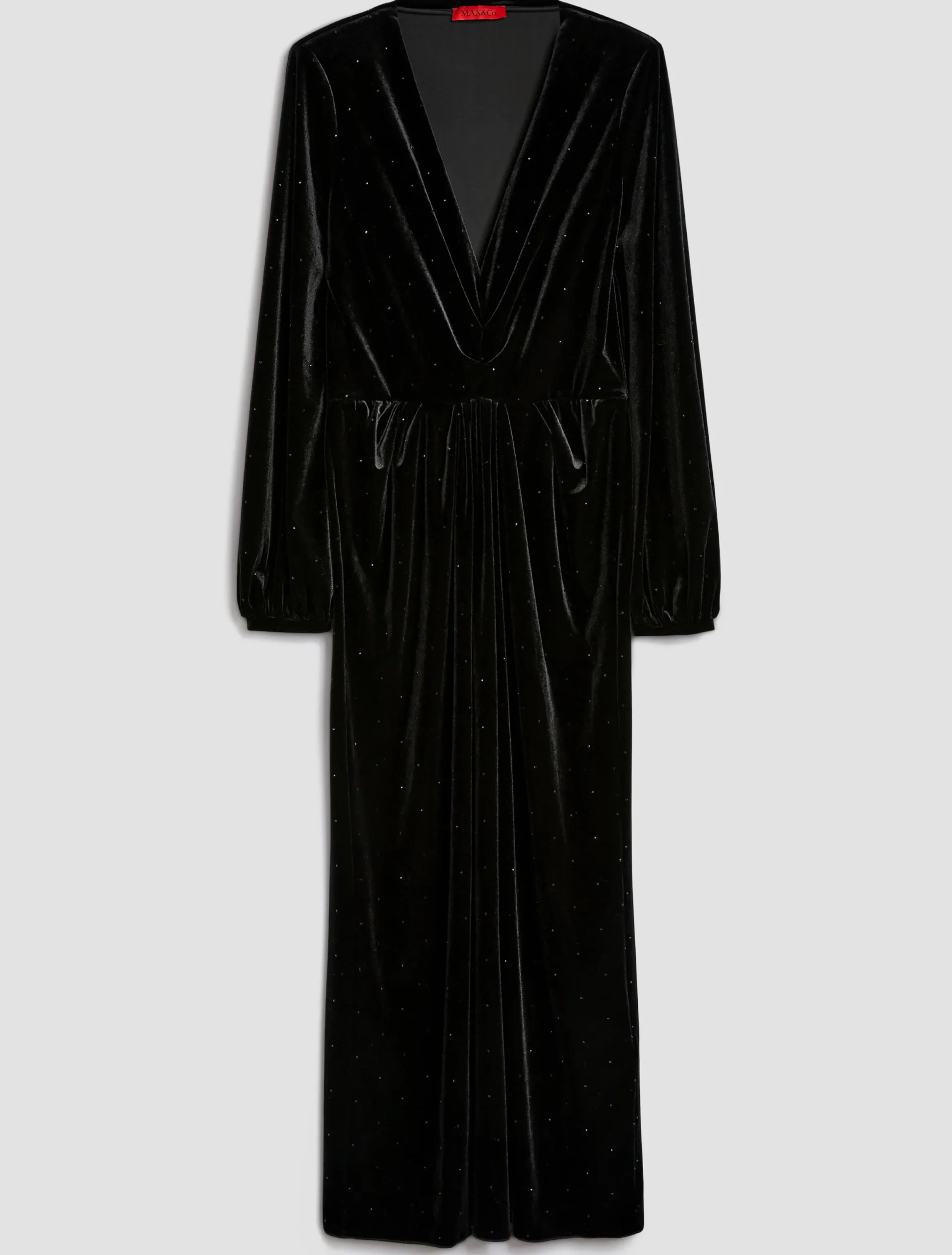 Rhinestone-embellished velvet dress