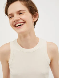 Ribbed cotton cropped top