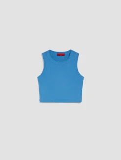 Ribbed cotton cropped top