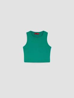 Ribbed cotton cropped top