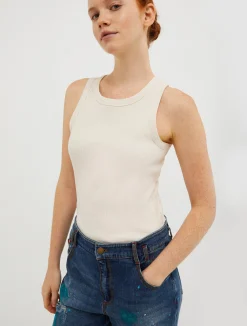 Ribbed cotton tank top