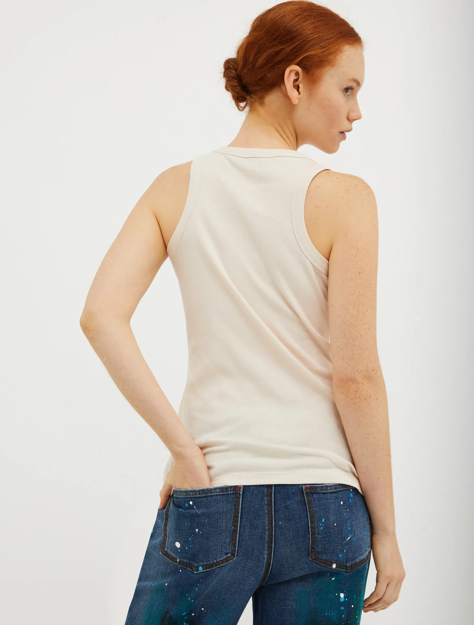 Ribbed cotton tank top