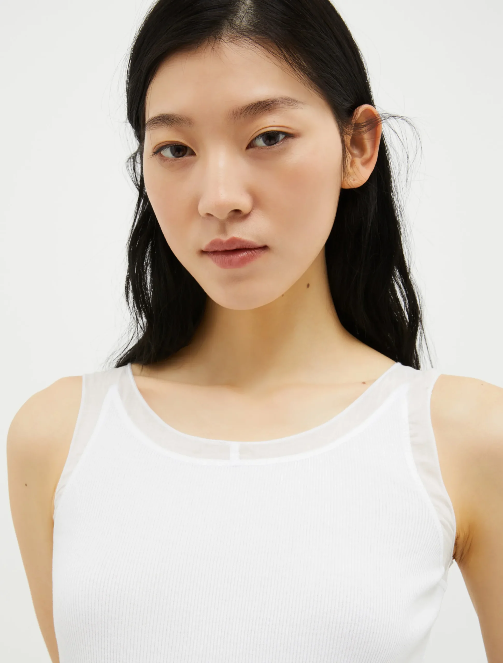 Ribbed cotton-jersey tank top