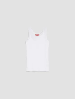 Ribbed cotton-jersey tank top