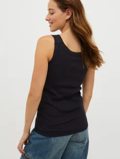 Ribbed cotton-jersey tank top