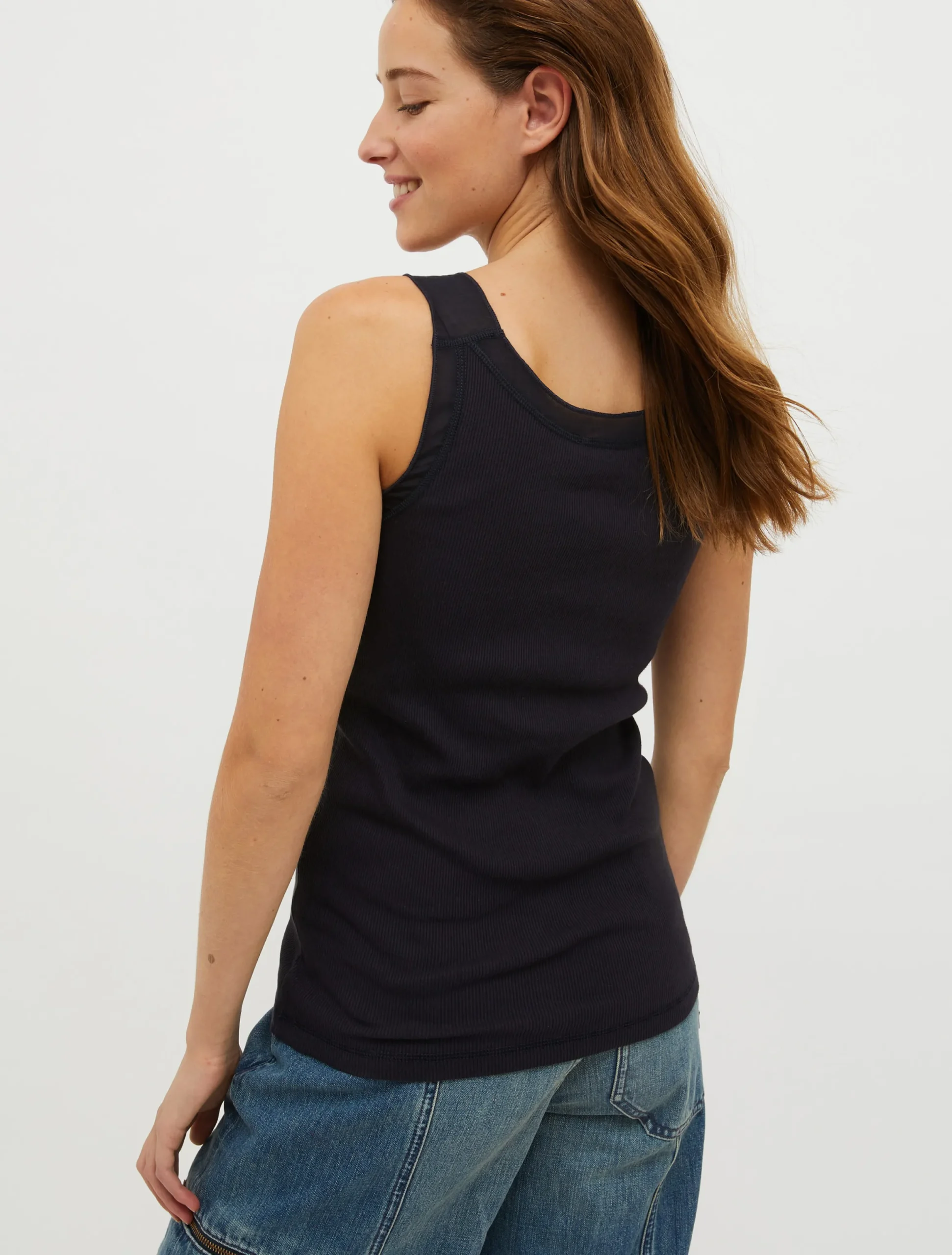 Ribbed cotton-jersey tank top