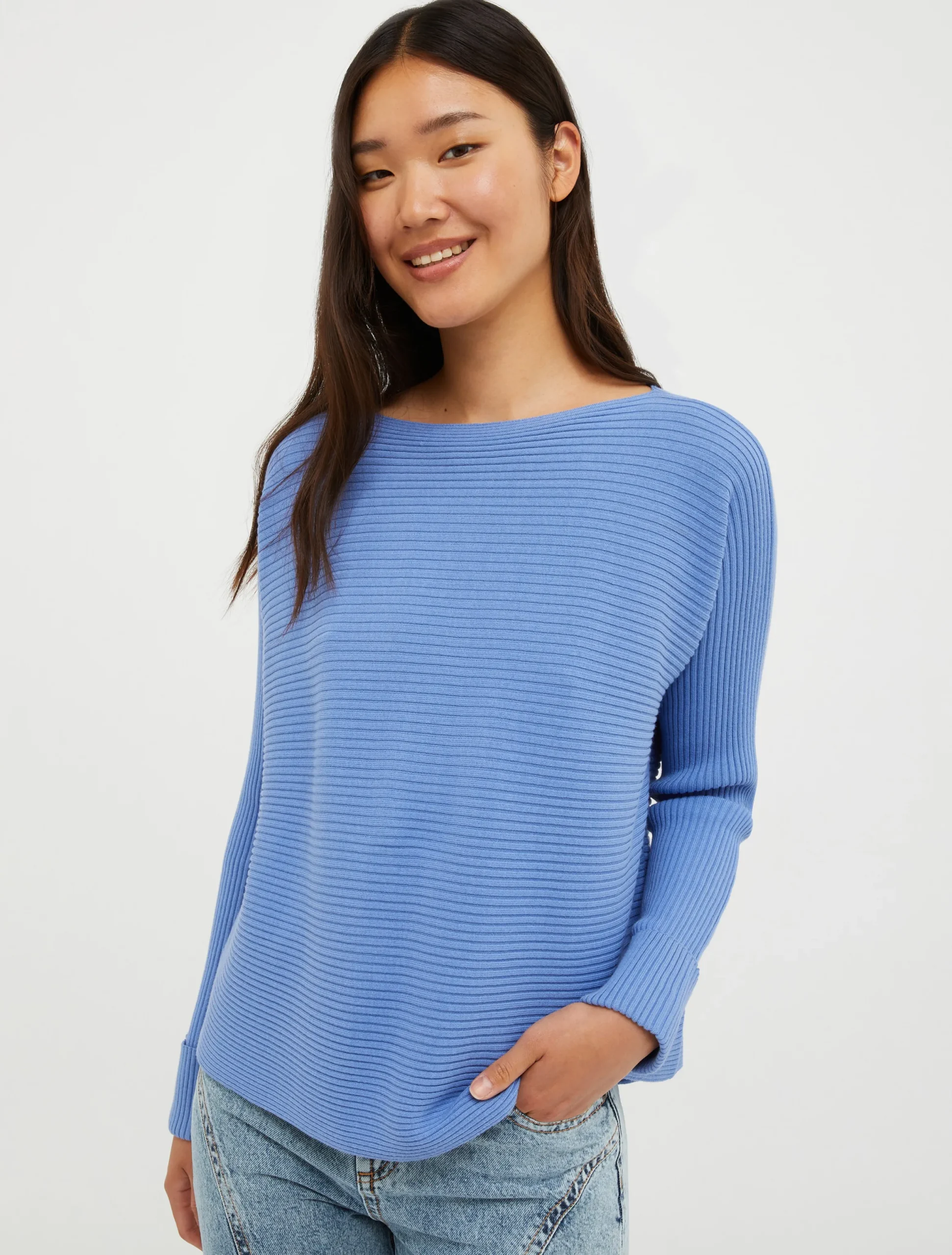 Ribbed knitted jumper