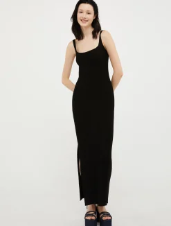 Ribbed knitted maxi dress