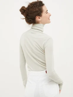 Ribbed lurex jersey polo top