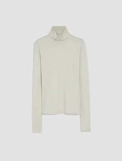 Ribbed lurex jersey polo top