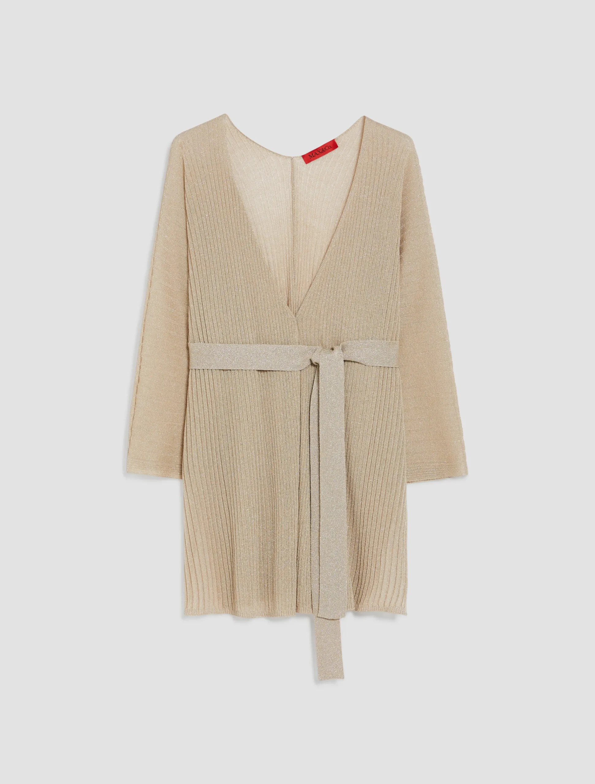 Ribbed lurex-knit cardigan