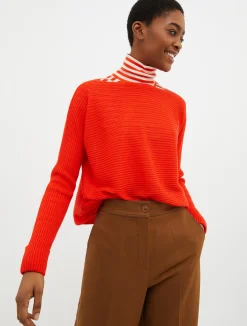 Ribbed wool-blend jumper