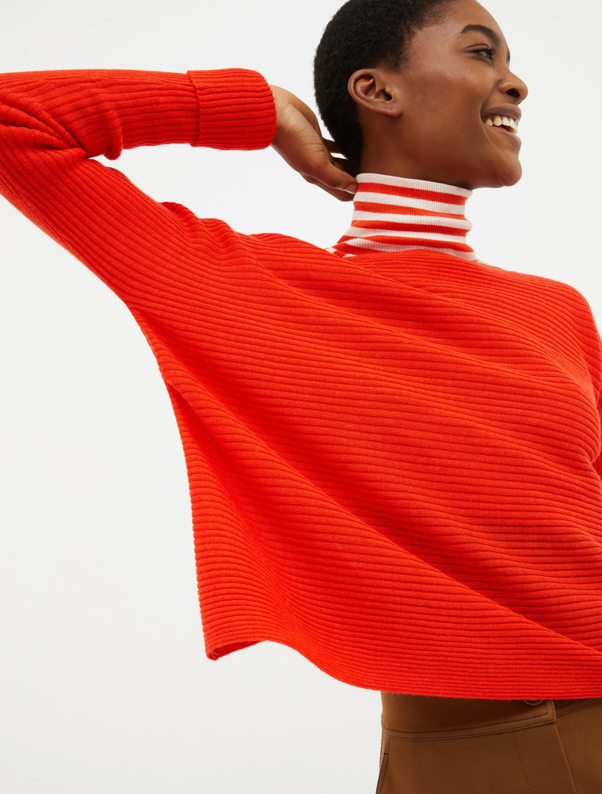 Ribbed wool-blend jumper