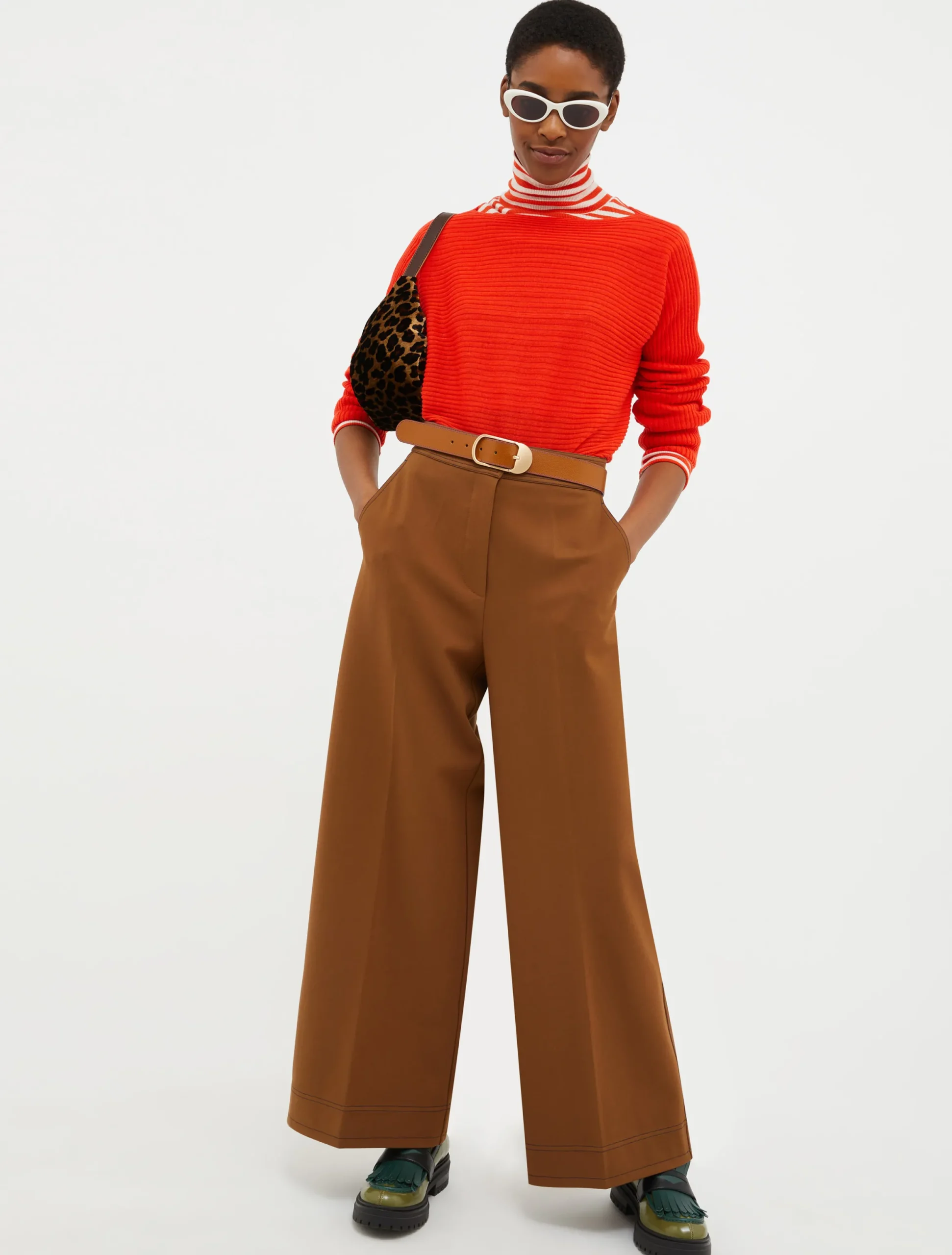 Ribbed wool-blend jumper