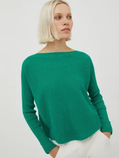 Ribbed wool-blend jumper