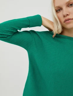 Ribbed wool-blend jumper