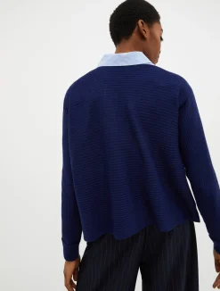 Ribbed wool-blend jumper