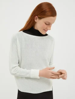 Ribbed wool-blend jumper