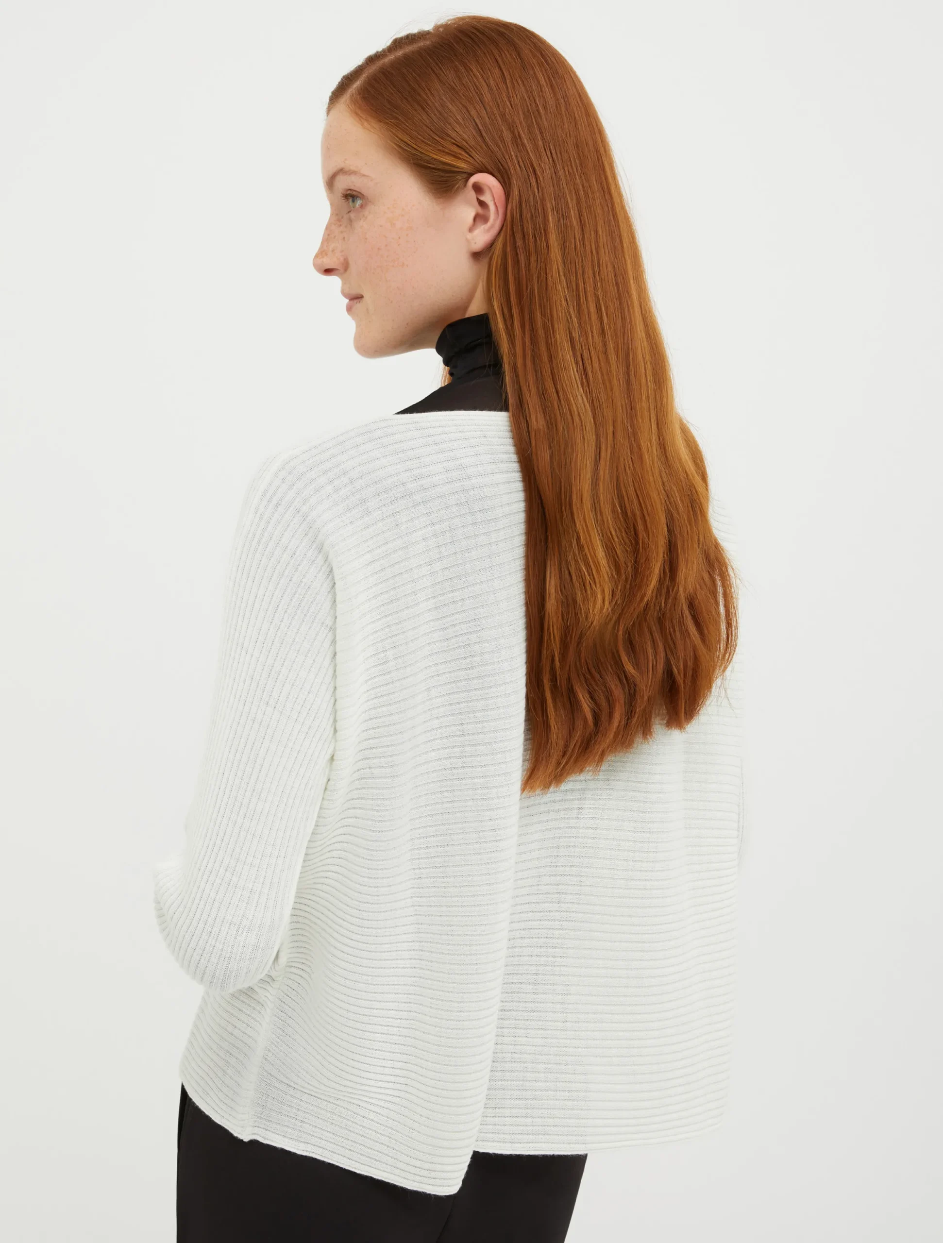 Ribbed wool-blend jumper