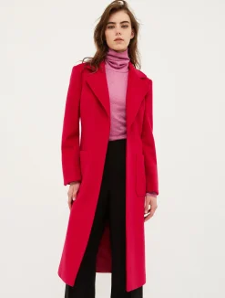 Runaway wool-drap midi coat