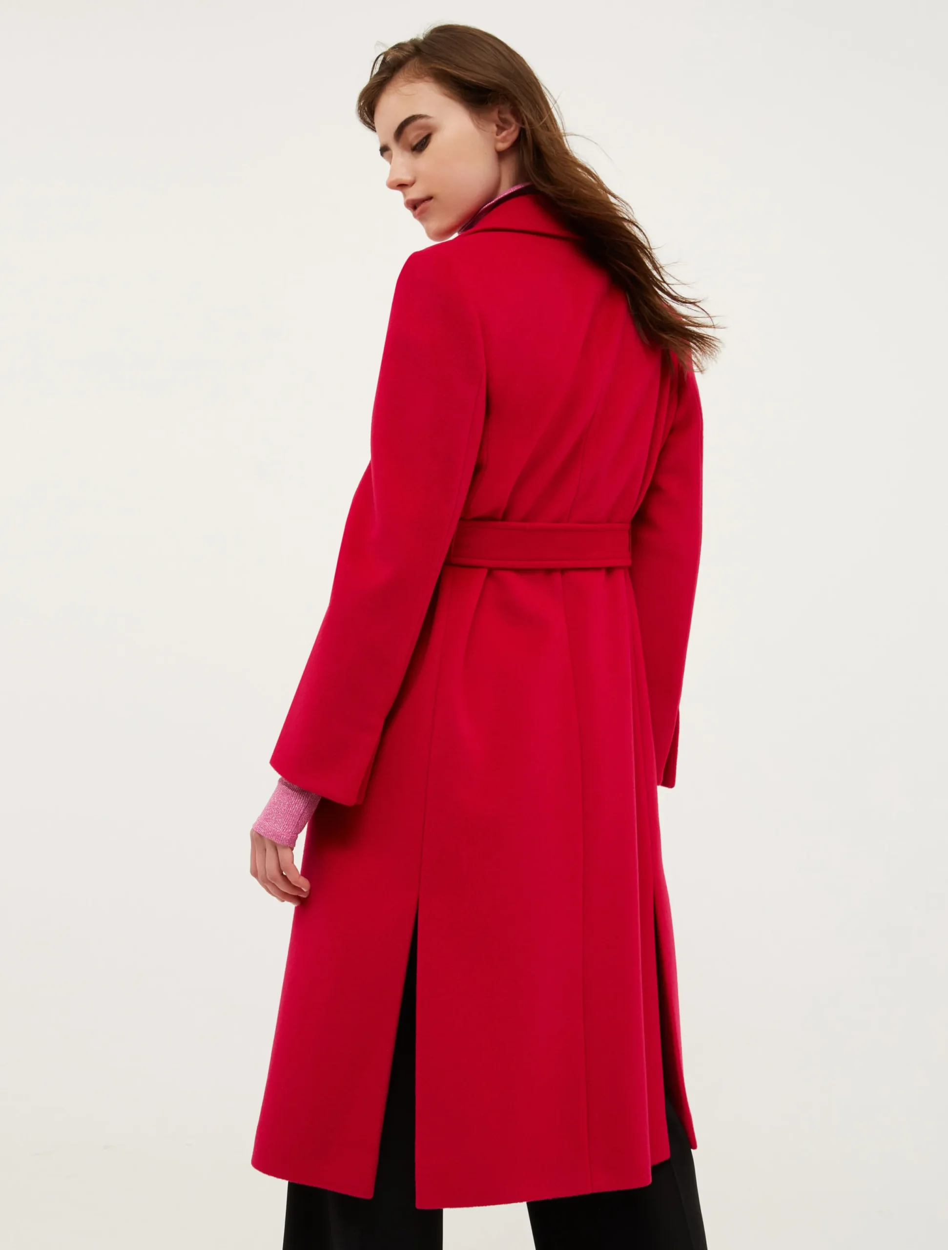 Runaway wool-drap midi coat