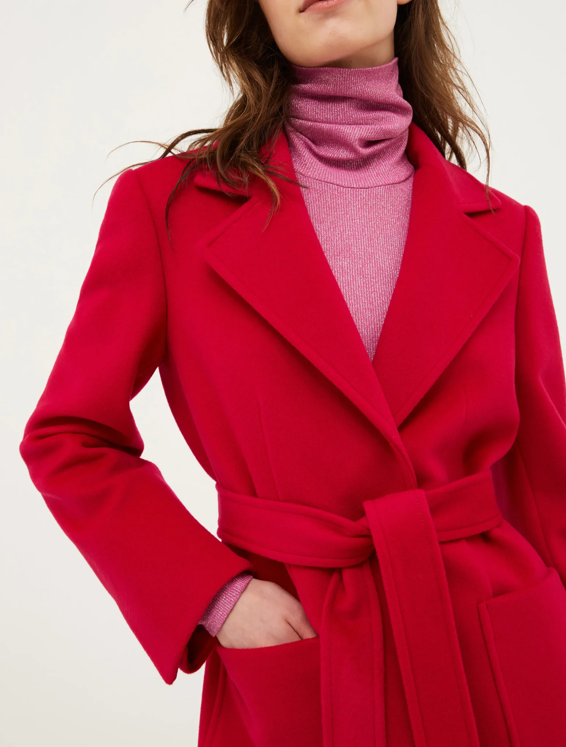 Runaway wool-drap midi coat