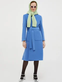 Runaway wool-drap midi coat