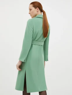 Runaway wool-drap midi coat