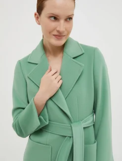 Runaway wool-drap midi coat