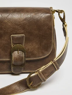 Saddle-style cross-body bag