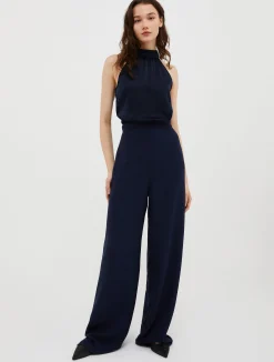 Satin and georgette jumpsuit