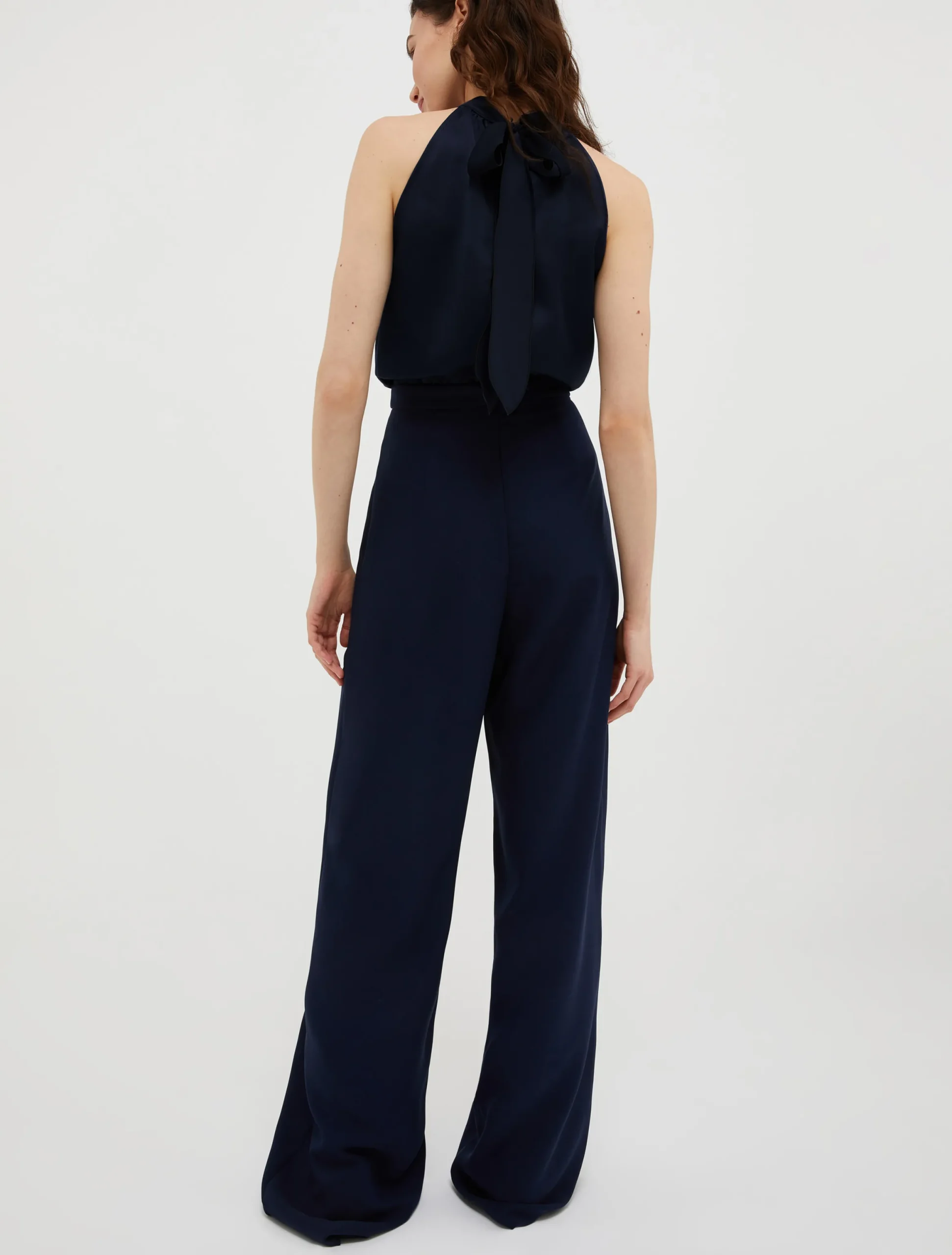 Satin and georgette jumpsuit