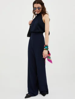 Satin and georgette jumpsuit