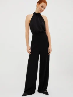 Satin and georgette jumpsuit