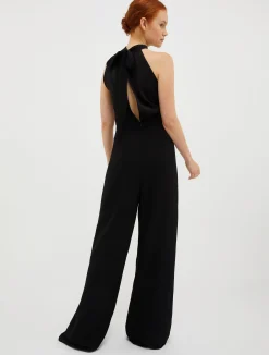 Satin and georgette jumpsuit