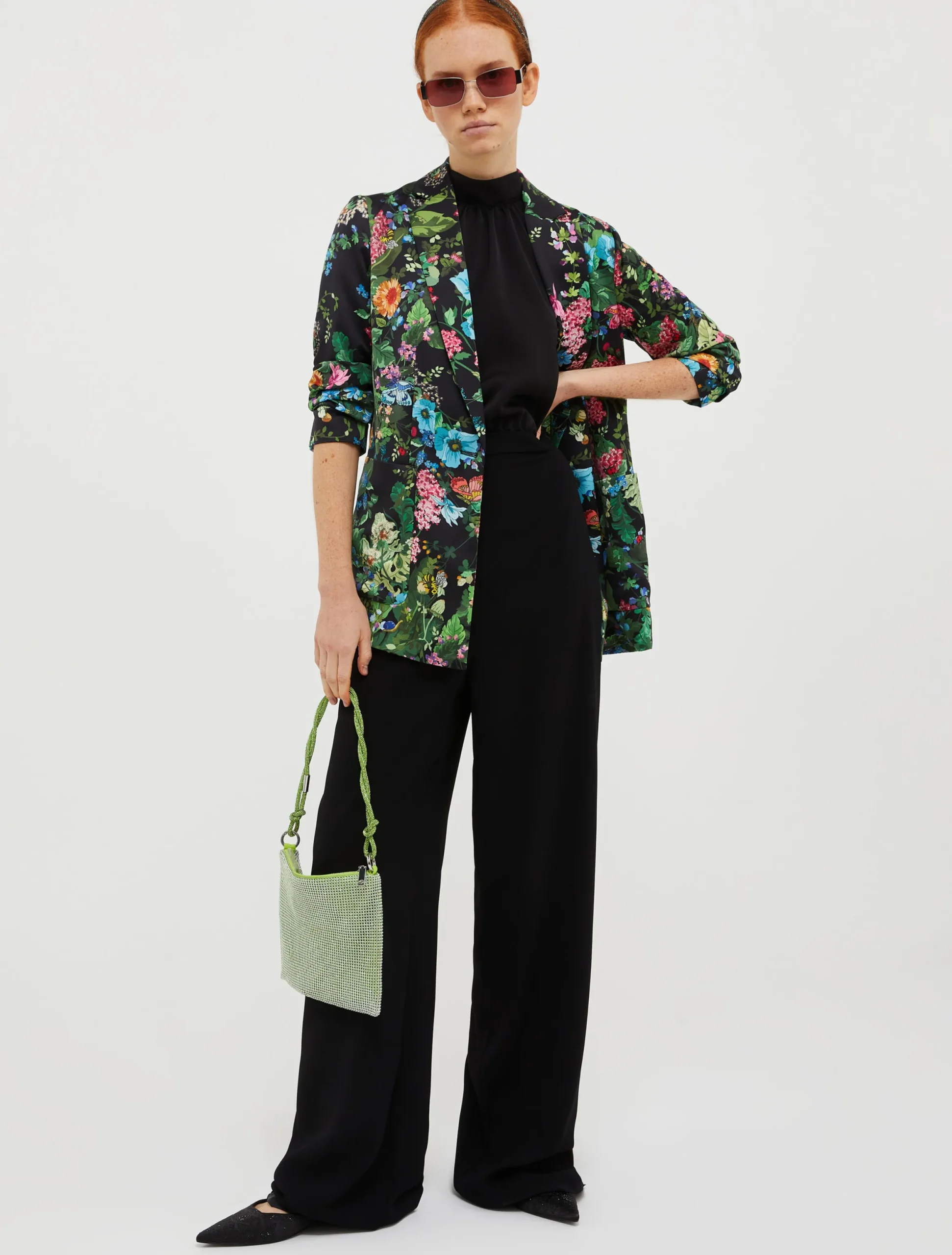 Satin and georgette jumpsuit