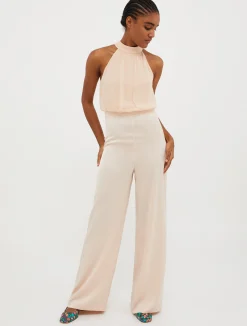 Satin and georgette jumpsuit