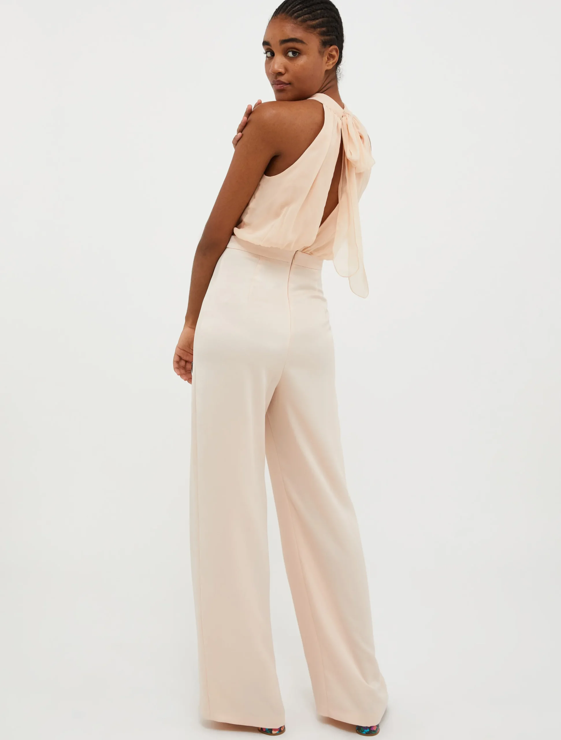 Satin and georgette jumpsuit
