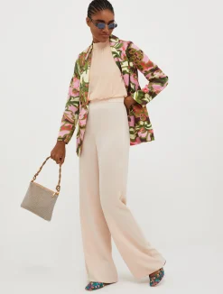 Satin and georgette jumpsuit