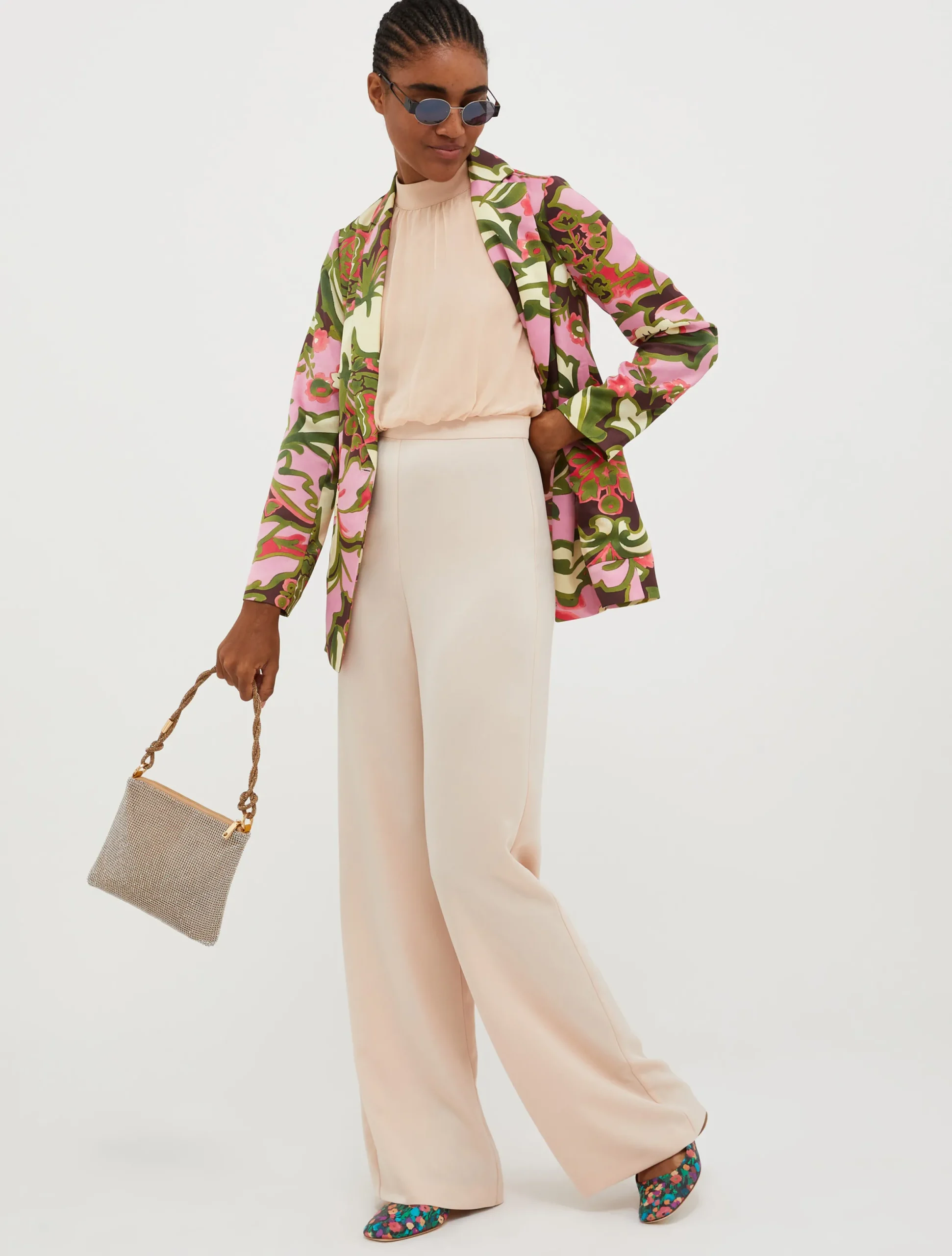 Satin and georgette jumpsuit