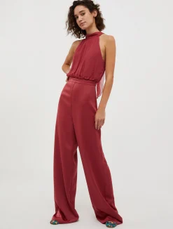 Satin and georgette jumpsuit