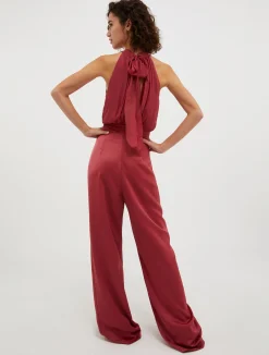 Satin and georgette jumpsuit