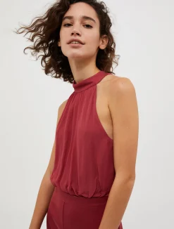 Satin and georgette jumpsuit