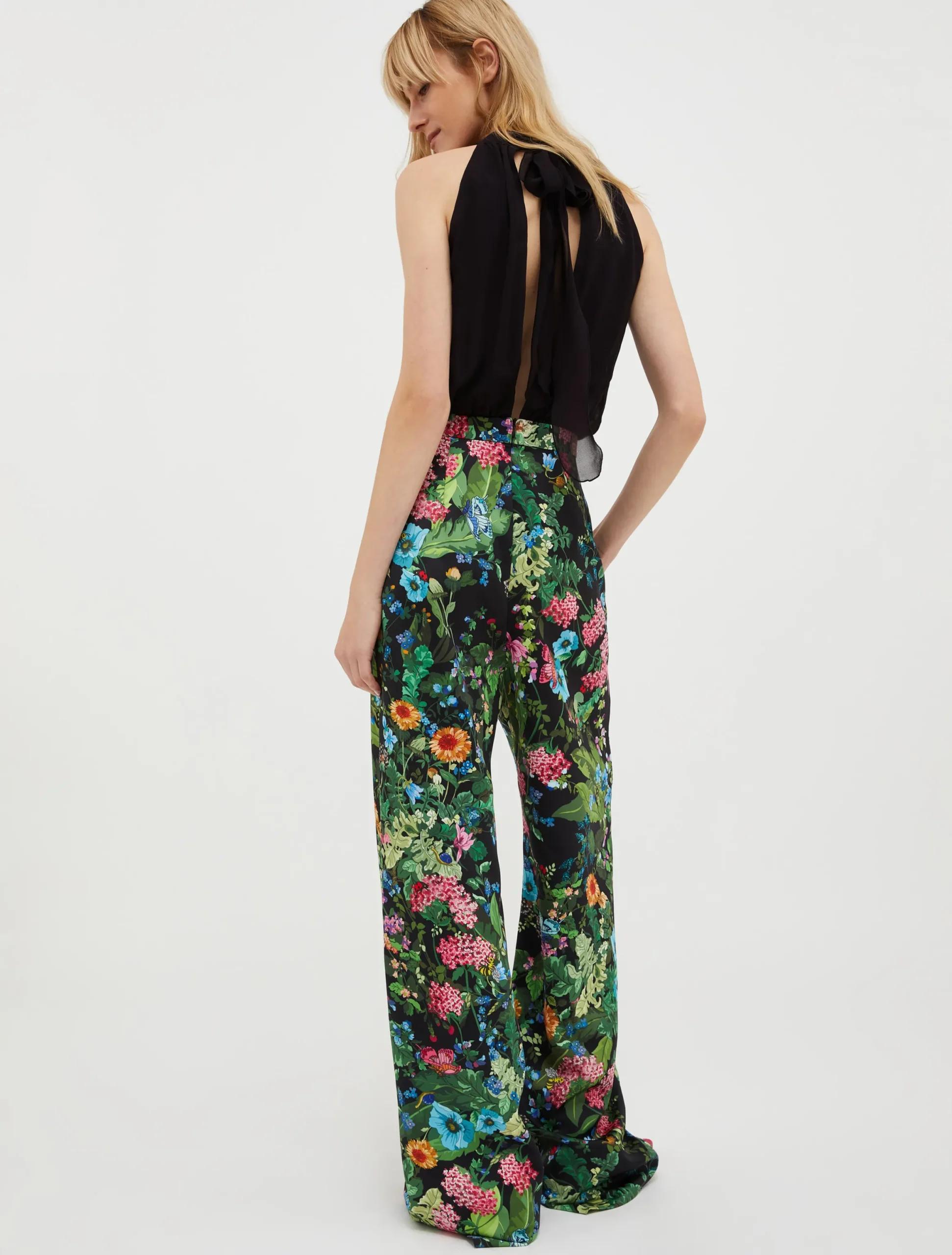 Satin and georgette jumpsuit