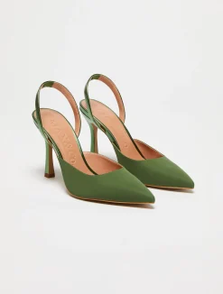 Satin court shoes