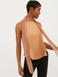 Satin halterneck top