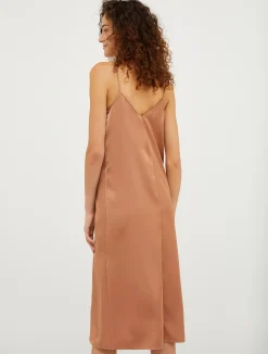 Satin midi slip dress