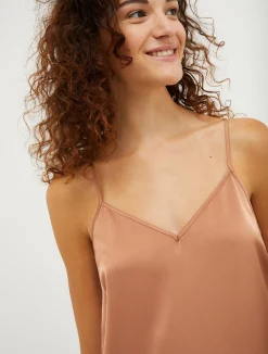 Satin midi slip dress
