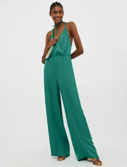Satin palazzo jumpsuit