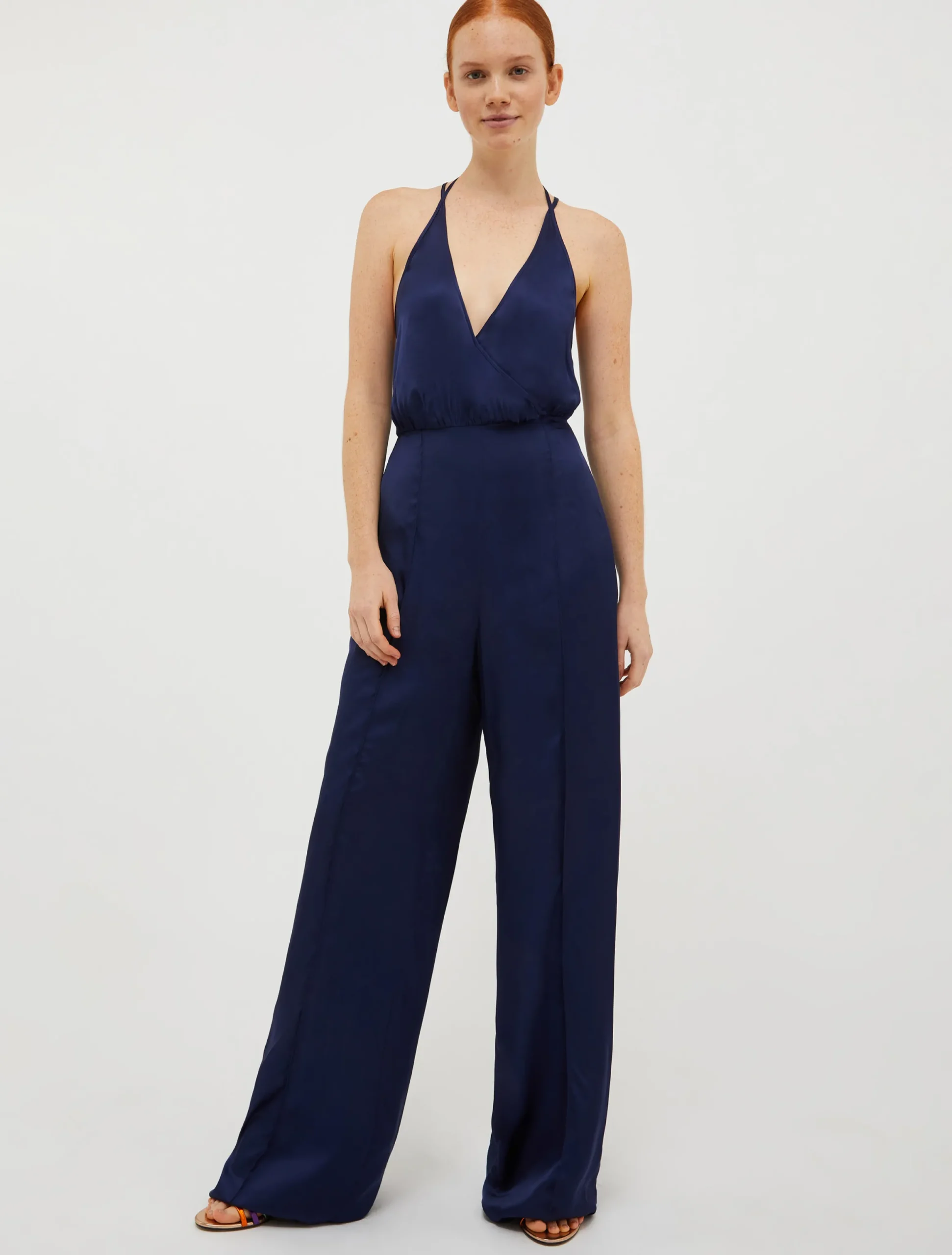 Satin palazzo jumpsuit